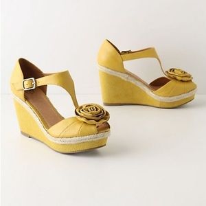 Anthropologie Miss Albright Lemon Stick Wedges 💛